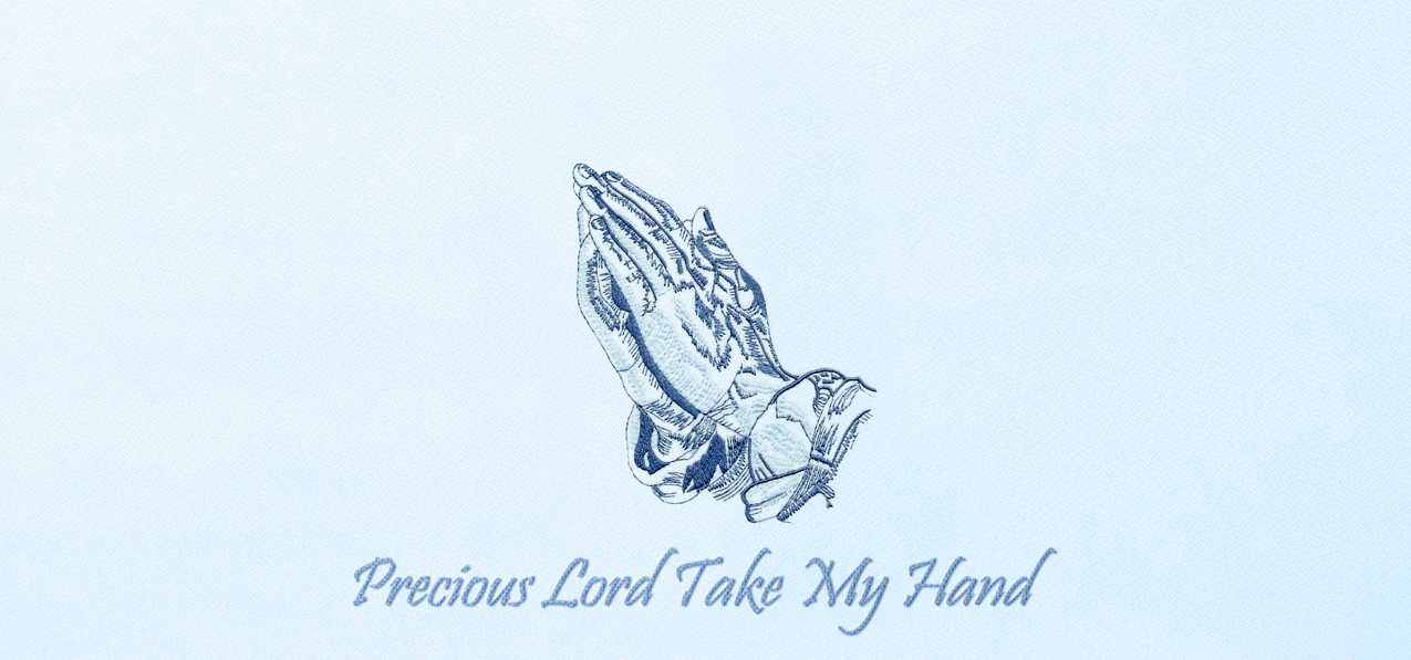 Precious Lord Take My Hand Blue Faux